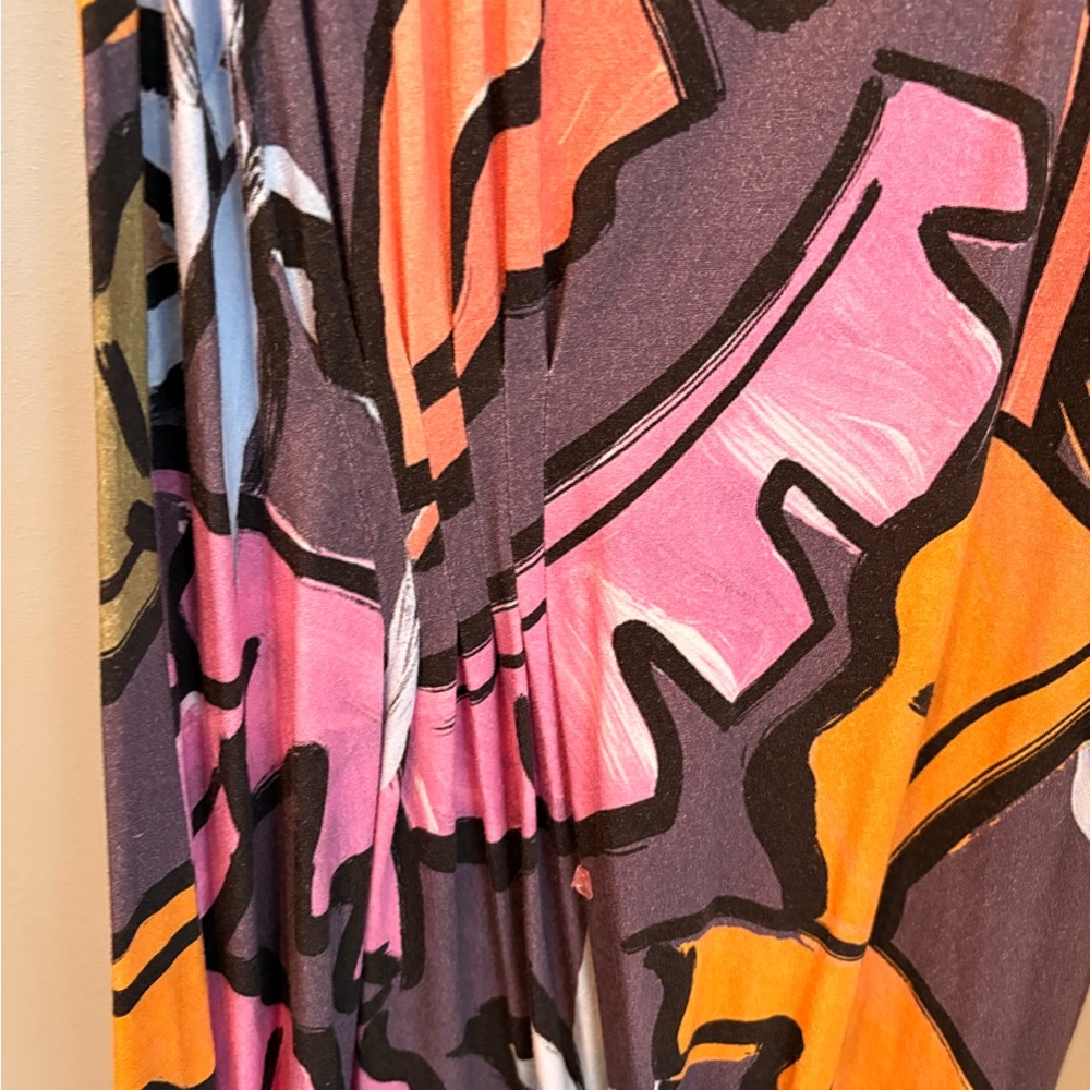 Soft Surroundings Multicolor Leaf Pattern Midi Su… - image 2